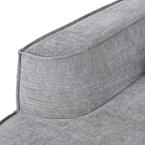 English Elm U_Style Modern Sectional Sofa with Curved Design, Luxurious Chenille Upholstery, Foam+Pocket Spring Comfort Gray WY000417AAE