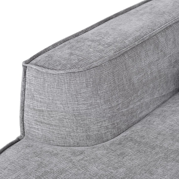 English Elm U_Style Modern Sectional Sofa with Curved Design, Luxurious Chenille Upholstery, Foam+Pocket Spring Comfort Gray WY000417AAE