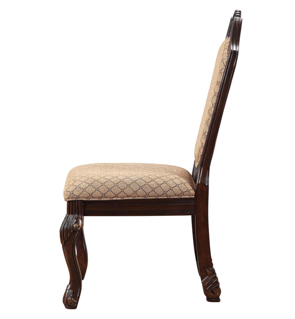 English Elm Chateau Fabric & Espresso Side Chair Set of 2 — Padded Queen Anne Legs, Welt-Trim Grid Back, 19" Seat Height B2726P303771