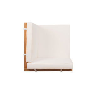 English Elm Christopher Knight Home® - ASTON Acacia Outdoor Corner Sofa with Coffee Table — Mid-Century Beige 6-Seater, Removable Cushions N773P252039B