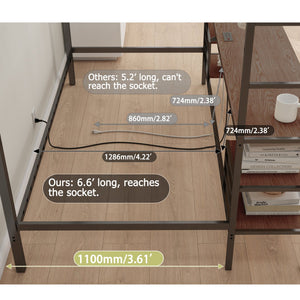 English Elm Ethan Full Over Twin Bunk Bed With Desk, Charging Station & Storage For Teens - Space-Saving Design! B083S00001