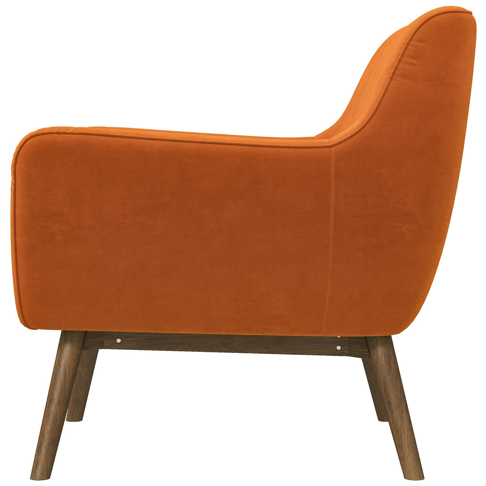English Elm Ashcroft Furniture - Panom Burnt Orange Velvet Lounge Chair – Performance Velvet Upholstered, Solid Wood Frame, Plush Comfort (96) B183P301091