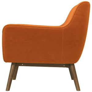 English Elm Ashcroft Furniture - Panom Burnt Orange Velvet Lounge Chair – Performance Velvet Upholstered, Solid Wood Frame, Plush Comfort (96) B183P301091