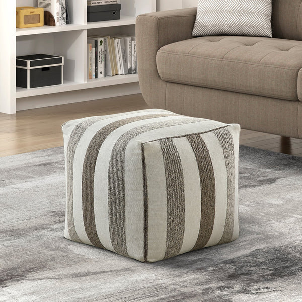 English Elm Modern Square Pouf - Multi-Color Jacquard Ottoman, Versatile Footrest & Accent Piece For Any Room B011P251656