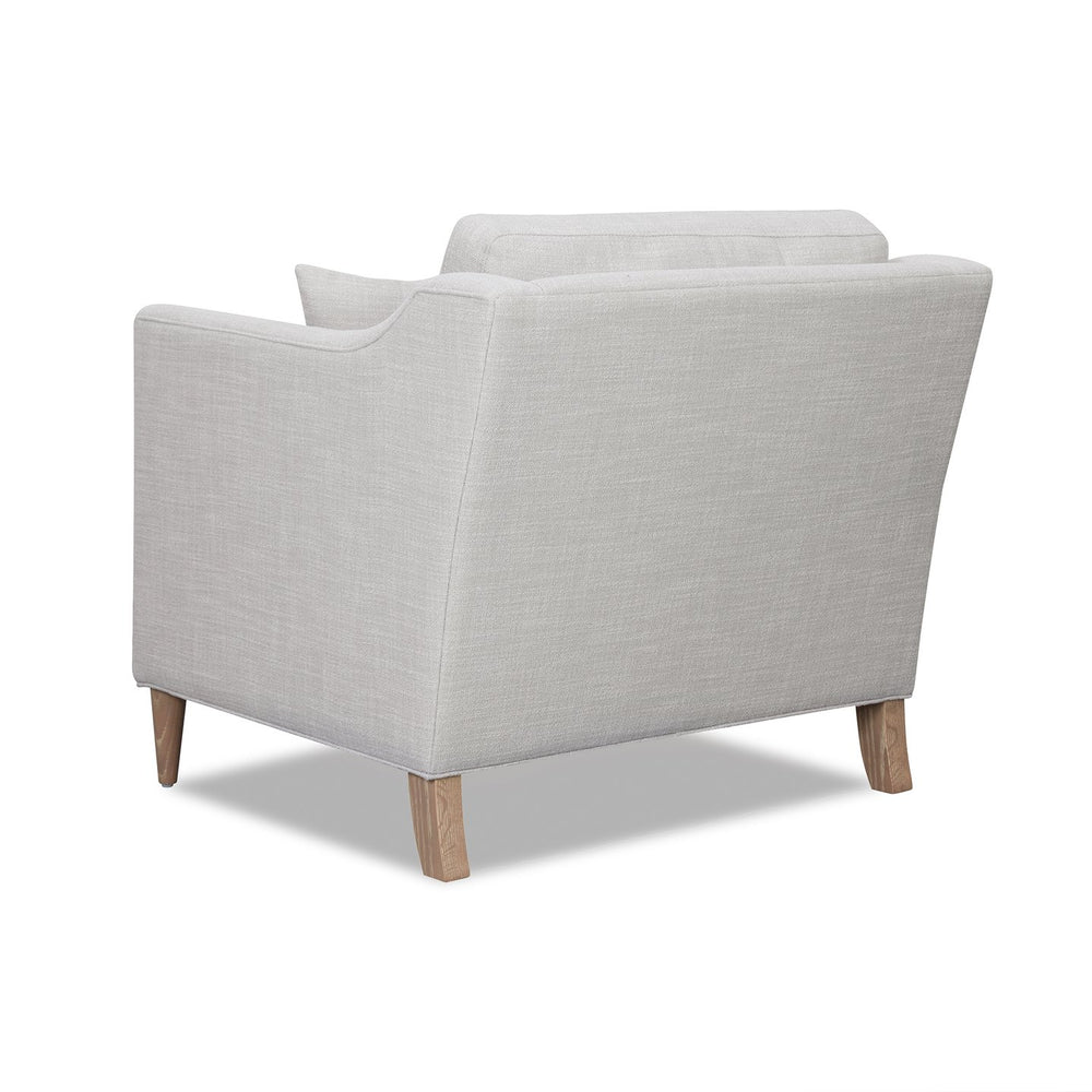 JLA Home Chapel Hill - Chair Contemporary Beige Upholstered Accent with High Track Arms, Removable Foam Cushion, Oak Legs CH100-1000