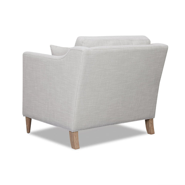 JLA Home Chapel Hill - Chair Contemporary Beige Upholstered Accent with High Track Arms, Removable Foam Cushion, Oak Legs CH100-1000