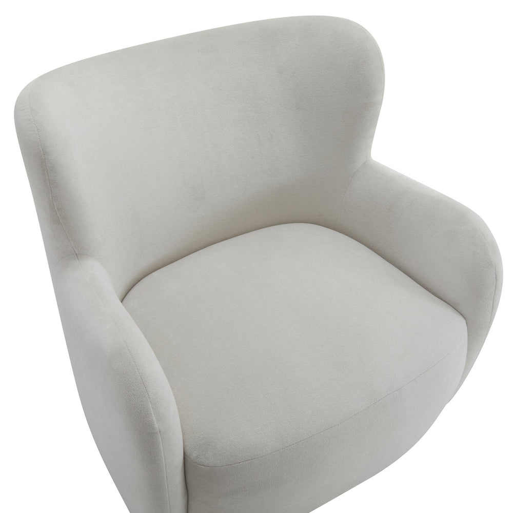 English Elm Christopher Knight Home® - Lucia Velvet Wingback Armchair with Pocket Spring Cushion, Mid-Century Birch Legs, Luxe Comfort White 31.5 L x 30.75 W x 30.5 H N776P205426W