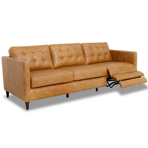 English Elm Ashcroft Furniture - Christopher Tan Leather Electric Reclining Sofa Left-Facing | Full Grain, Pet-Friendly, Power Footrest B183P301060