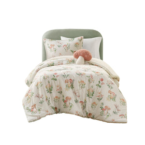 English Elm Mushroom Garden Comforter Set Twin/Twin XL - Microfiber Anti-Microbial Cozy Comforter, Sham & Pillow B035P294216