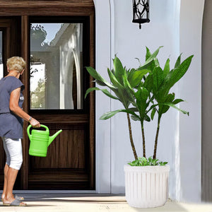 English Elm 4 Pieces Ceramic Flowerpot Set with Hand-Glazed Finish, Precision Molded Planters for Patio Decor Cream Color W3273P322015