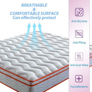 English Elm King Hybrid Mattress Euro Top Gel Foam Pocket Springs Medium Firm Lumbar Relief W3203P348790