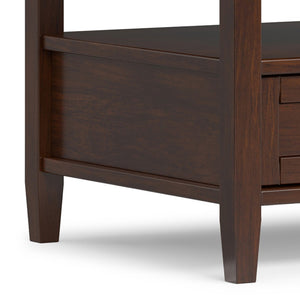 English Elm Warm Shaker Solid Wood Coffee Table with Two Drawers Russet Brown Transitional B136P429085