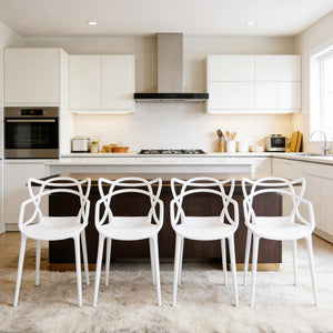 English Elm 1+4,5pieces Mid-century Dining Set White Mdf Top Tapered Metal Legs Seats Six W3766S00010