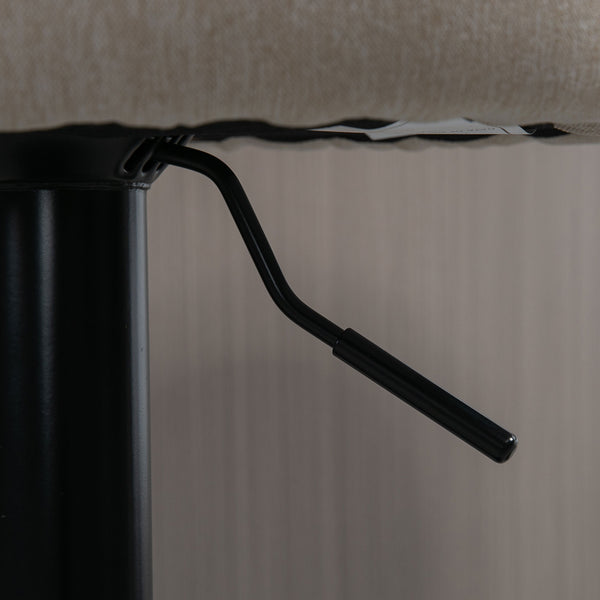 English Elm HOMCOM Linen Touch Adjustable Swivel Bar Stools Set of 2, Beige, 360° Swivel, 25.5"-31.75" Height W2225P173930