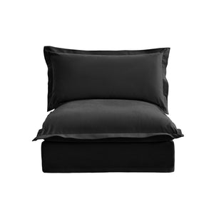 English Elm Koala Armless Chenille Sofa Deep Seat High Back Wrap Pillow Living Room Couch W3041P281153