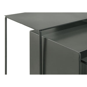 English Elm Vestal Iron Nesting Table Set of Three Powder Coated Grey Industrial Living Room Accent B062P441486