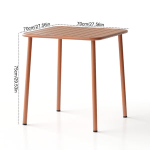 English Elm Sera outdoor square table - waterproof metal courtyard bistro table for balcony, villa, versatile seating Light Brick Red W3318P308271