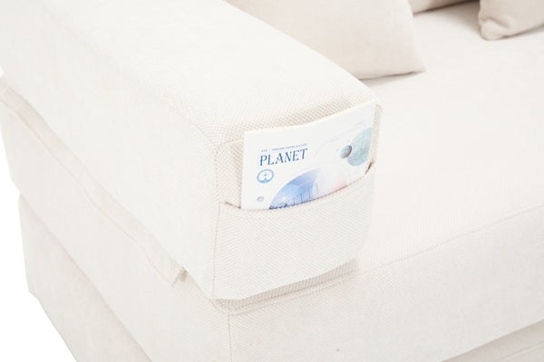 English Elm UNITED Folding Sofa Bed with Removable Cover Zipper, Chenille Memory Foam Sleeper for Small Spaces Beige W1568P293803