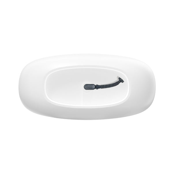 English Elm 71 Inch Freestanding Solid Surface Soaking Tub Matte White Seamless Sculptural Bath W1613P355483