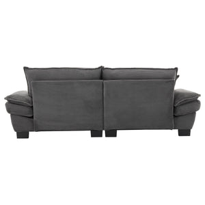 English Elm Corduroy Stylish Sleeper Sofa Loveseat with Dual-Layer Cushions & Two Support Pillows, Sturdy Frame Grey W676P184143