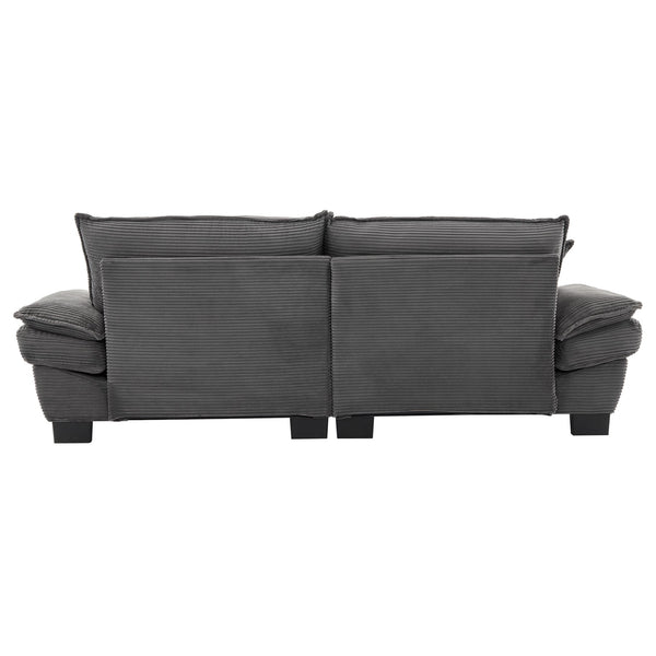 English Elm Corduroy Stylish Sleeper Sofa Loveseat with Dual-Layer Cushions & Two Support Pillows, Sturdy Frame Grey W676P184143