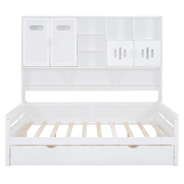 English Elm Full Size Wooden Daybed With Smart Storage, Stylish Cabinet, And Drawers For Modern Spaces N820S00016K