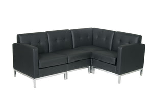 OSP Home Furnishings Wall Street Corner Chair Black