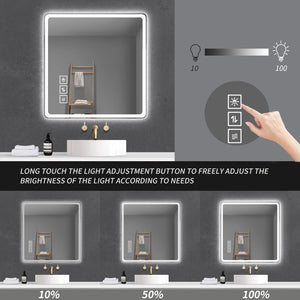 English Elm 36*36in LED Bathroom Mirror with Anti-Explosion Glass, Rust-Resistant, Smart Touch Defogging Lightability W2709P243340