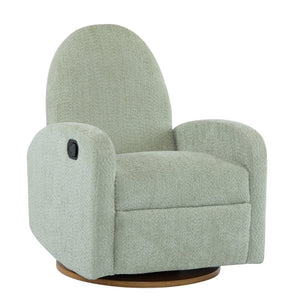 English Elm 360 Swivel Glider Recliner with Solid Wood Base Contemporary Upholstered Lounge Chair Light Green N771P363407L