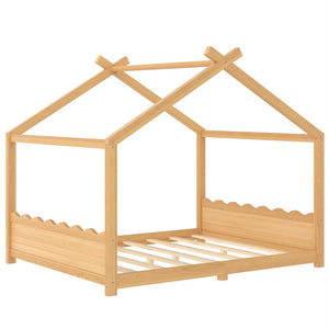 English Elm Queen House Frame Floor Bed Solid Pine Montessori Low Profile Kids Bedroom Natural W1580P387849