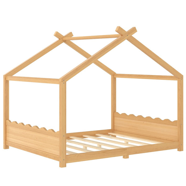 English Elm Queen House Frame Floor Bed Solid Pine Montessori Low Profile Kids Bedroom Natural W1580P387849