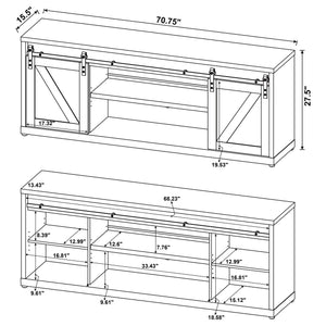 English Elm The Grey Driftwood Rustic 2-Door Engineered Wood TV Stand with Ample Storage and Durable Finish B062P331095