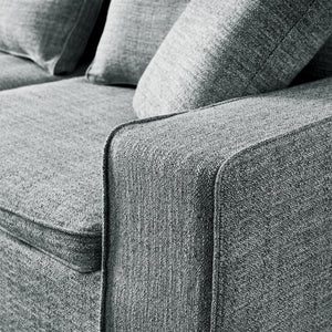 English Elm Cloud Couch Modular 4 Seater Sofa with Washable Linen and Pocket Spring Cushions Dark Gray W1765S00142
