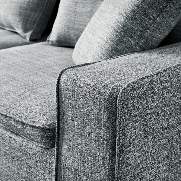 English Elm Cloud Couch Modular 4 Seater Sofa with Washable Linen and Pocket Spring Cushions Dark Gray W1765S00142