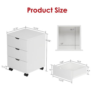 English Elm 3-drawer Rolling Wood File Cabinet with Locking Casters for Home Office Under Desk T3623P434196