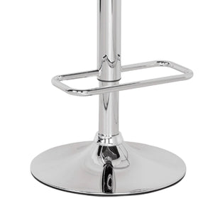 English Elm Clear Acrylic Swivel Stool with Chrome Base, Adjustable Height, 360° Rotation, Footrest & Modern Support B062P181303