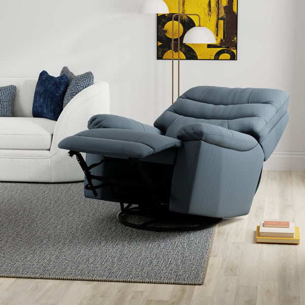 English Elm Global Home Swivel Glider Recliner In Oslo Sapphire - Plush Comfort, Durable Design For Every Space B339P333950