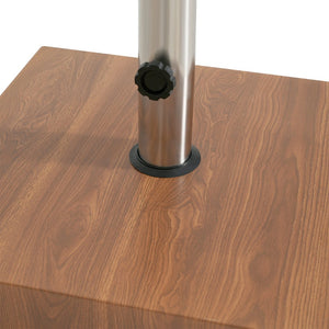 English Elm Malibu Concrete Filled Iron Umbrella Base with Wood Grain Finish and Locking Wheels N775P407244N