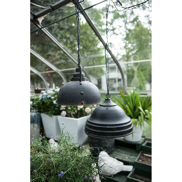 English Elm D10.4x11.4" Industrial Metal Hanging Lamp with Chain & Ceiling Mount, Focused Accent Lighting for Kitchen W2078P395541