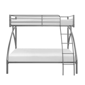 English Elm Gray Metal Twin-Over-Full Bunk Bed with Modern Lines, Space-Saving Youth Bedroom Centerpiece, Easy Assembly Gray 77 L x 60.25 W x 7.25 H B011P248591