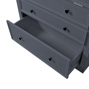 English Elm Topmax Shaker Pantry Cabinet with Drawers Power Outlet and Glass Doors SP000094AAE
