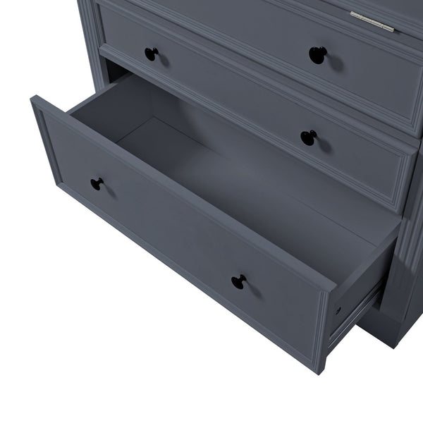 English Elm Topmax Shaker Pantry Cabinet with Drawers Power Outlet and Glass Doors SP000094AAE