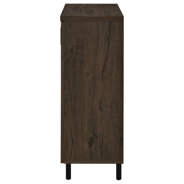 English Elm Clackamas Engineered Wood Shoe Cabinet with Hairpin Legs and Matte Gold Hardware Oak B062P440405