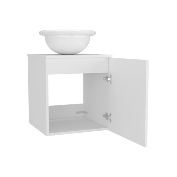 English Elm Colville Floating Wall Mount Vanity Cabinet Matte Finish Modern Bathroom Storage White B092P439900