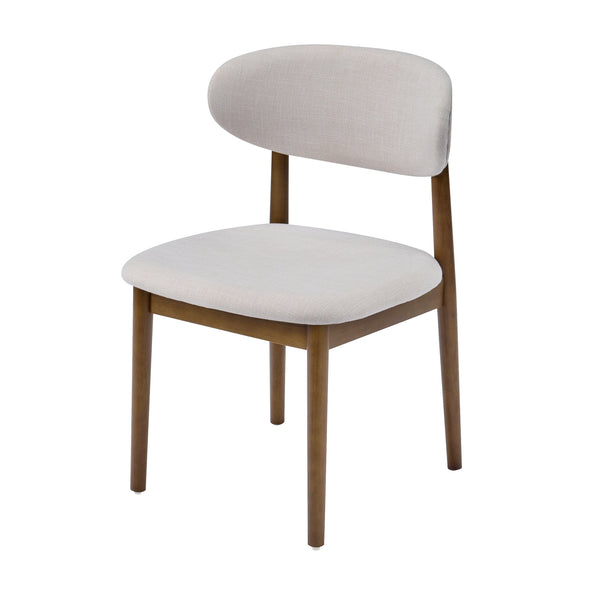 English Elm Christopher Knight Home® - Modern Walnut Side Chair Set Of 4 - Beige Upholstery, Ergonomic Comfort & Stylish Mid-Century Design N768P331579W_4