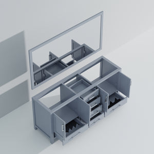 English Elm Dark Grey Double Bath Vanity Set With 72" Width, 28" Mirror & Ample Storage For Modern Spaces B2731S00519