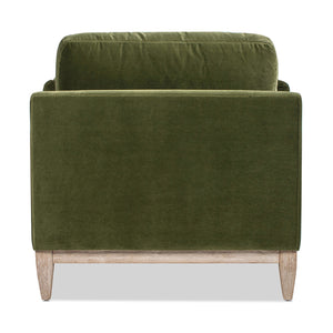 English Elm Jennifer Taylor Home - Pasadena Olive Green Modern Farmhouse Accent Arm Chair - Cozy Velvet, Eco-Friendly Rubberwood Frame B2719P265598