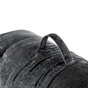 JLA Home Intelligent Design - Poly Chenille Luxe Round Floor Pillow 30" Charcoal Tufted Plush Cushion with Travel Wrap Comfort ID31-2450