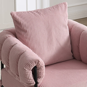 English Elm TS Modern decorative chair with plush teddy fleece upholstery and gold metal legs for luxe comfort and style Light Pink W2311P308066