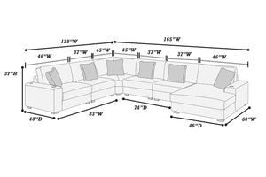 English Elm Contemporary Six Piece Modular Sectional in Plush Jumbo Corduroy with Usb Charging B011S02233